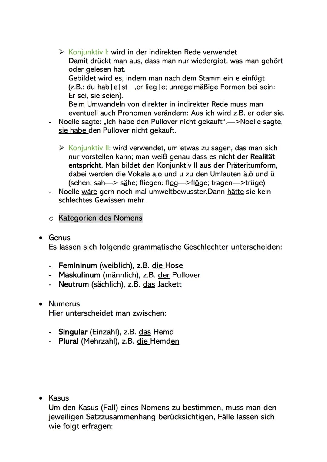 Sofia Bruch
Prüfung Deutsch
1. Sprachgebrauch
Struktur von Wörtern (Morphologie)
o Wortarten
• Nomen/Eigennamen :
Bezeichnen Lebewesen und D