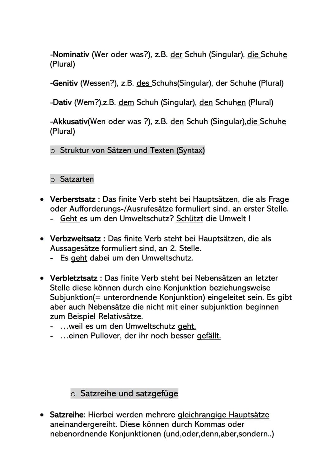 Sofia Bruch
Prüfung Deutsch
1. Sprachgebrauch
Struktur von Wörtern (Morphologie)
o Wortarten
• Nomen/Eigennamen :
Bezeichnen Lebewesen und D