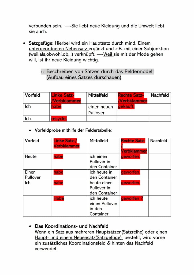 Sofia Bruch
Prüfung Deutsch
1. Sprachgebrauch
Struktur von Wörtern (Morphologie)
o Wortarten
• Nomen/Eigennamen :
Bezeichnen Lebewesen und D