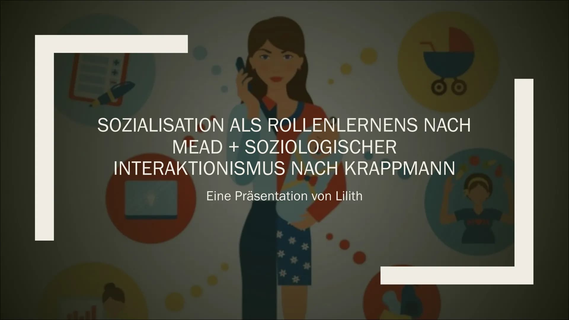 SOZIALISATION ALS ROLLENLERNENS NACH
MEAD + SOZIOLOGISCHER
INTERAKTIONISMUS NACH KRAPPMANN
Eine Präsentation von Lilith
**
** Inhaltverzeich