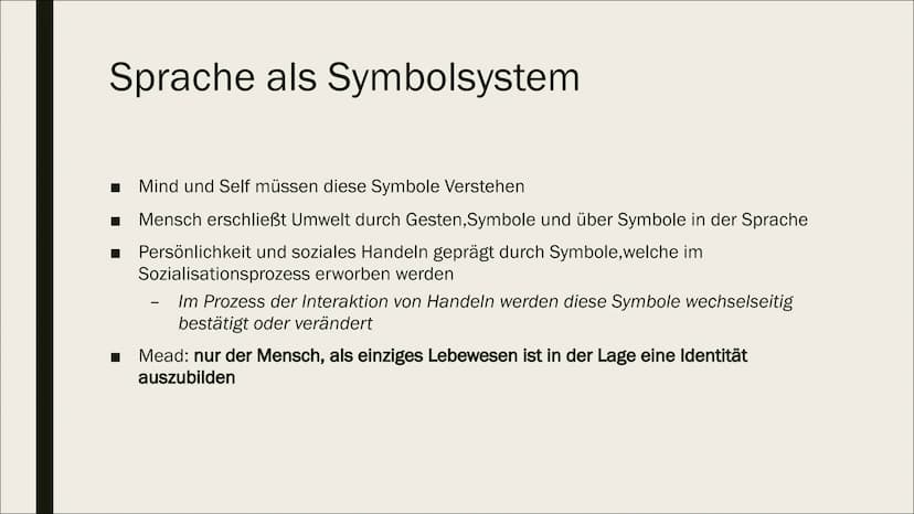 SOZIALISATION ALS ROLLENLERNENS NACH
MEAD + SOZIOLOGISCHER
INTERAKTIONISMUS NACH KRAPPMANN
Eine Präsentation von Lilith
**
** Inhaltverzeich