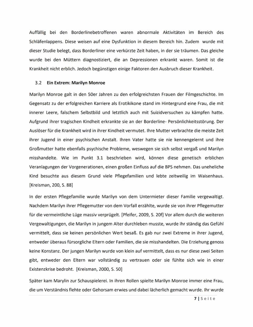 Inhaltsverzeichnis
1 Einleitung
2 Definition/ Begriffserklärung
3 Ausbruch der Krankheit
4
5
6
7
3.1 Die Wurzeln des Borderline-Syndroms
3.2