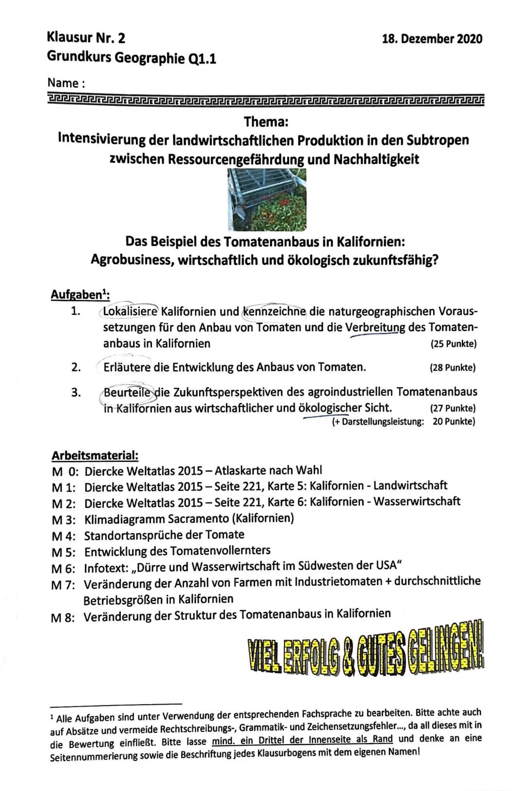 Isignifikante
A: - linie
R
* Starzunft das Wasser
-Stausen
Erakunde klouis Nr. 2
Nummer A
Der Küsten staat Kalifornien befindet
an der
westl