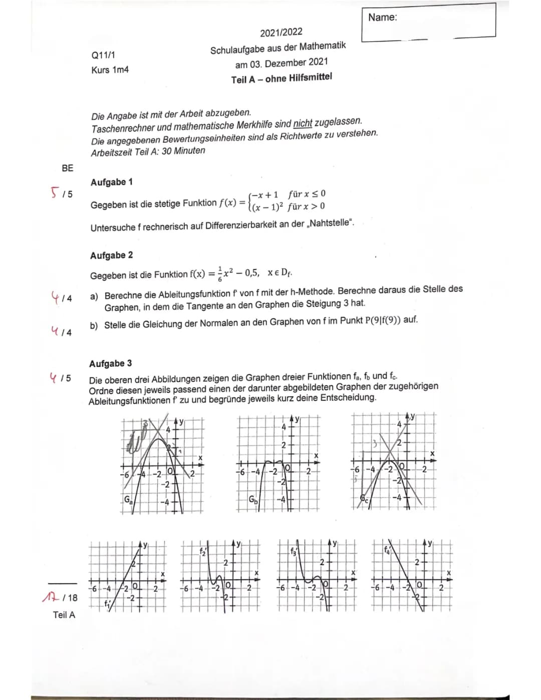  Kurvendiskussion/Ableiten 14 NP