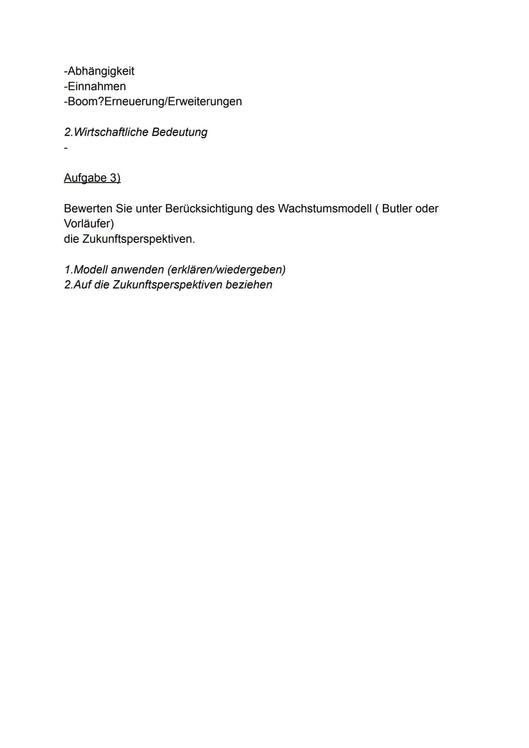Tourismus Klausur:
Aufgabe 1)
Lokalisieren Sie(...) und stellen Sie das touristische Potential/die touristischen
Voraussetzungen der Destina