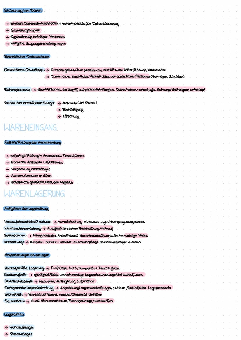Warenwirtschaft/Kalkulation, Lea EGASA WARENWIRTSCHAFT-/SYSTEM
Ziele/Aufgaben der Warenwirtschaft
Harenwirtschaft: → alle Tätigkeiten im Zus