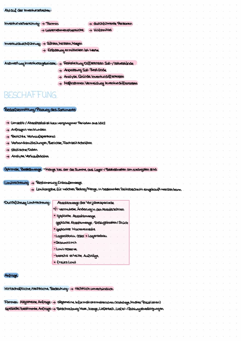 Warenwirtschaft/Kalkulation, Lea EGASA WARENWIRTSCHAFT-/SYSTEM
Ziele/Aufgaben der Warenwirtschaft
Harenwirtschaft: → alle Tätigkeiten im Zus