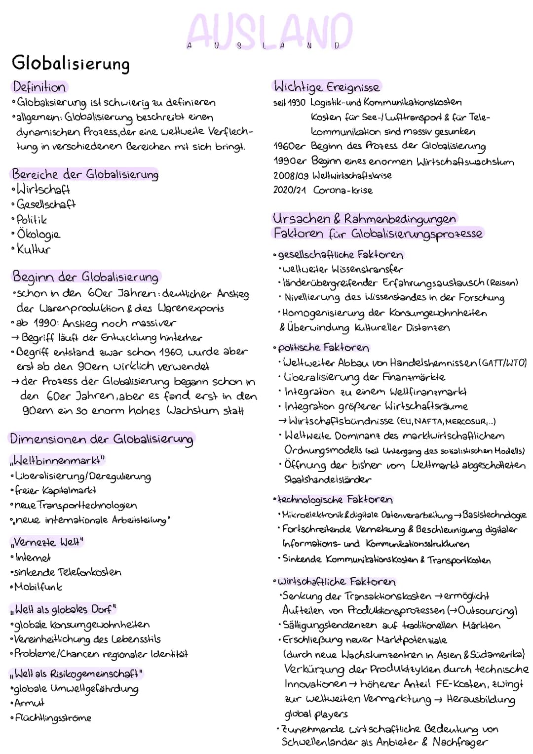 Ausland - Globalisierung, Welthandel & Weltwirtschaft