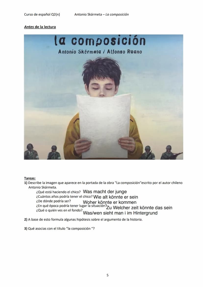  Curso de español Q2(n)
Acercamiento al tema literatura
Vocabulario temático
1) Relaciona el vocabulario español con las correspondientes pa