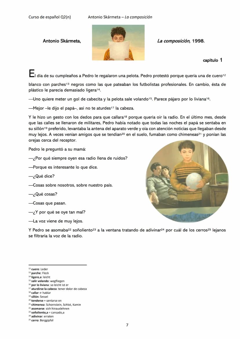  Curso de español Q2(n)
Acercamiento al tema literatura
Vocabulario temático
1) Relaciona el vocabulario español con las correspondientes pa