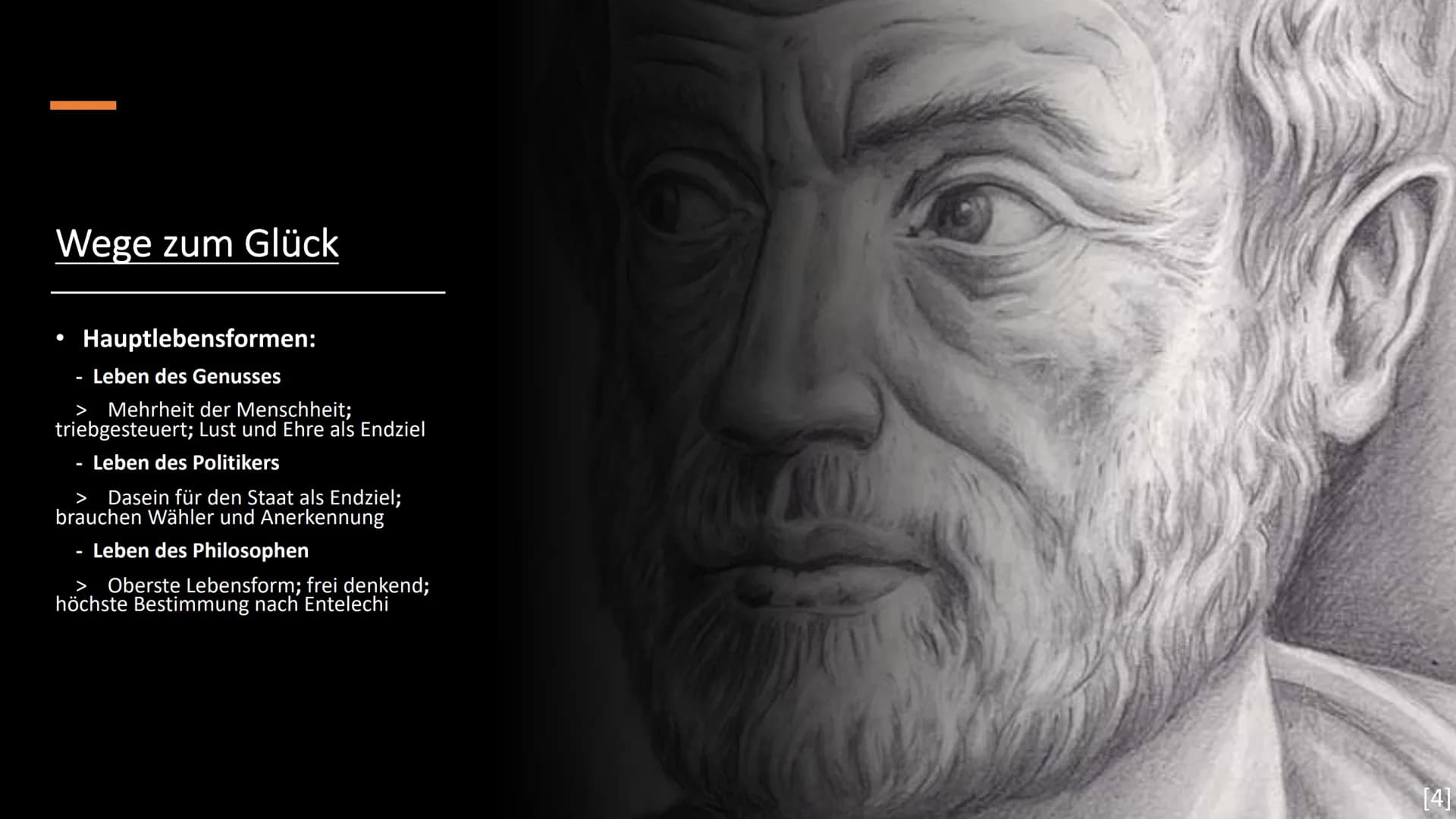 Ethik Aristoteles
[1] Gliederung
1.
Allgemeine Informationen
2.
Das Wesen des Menschen
3. Von Zwischenzielen zu Endzielen
4. Wege zum Glück
