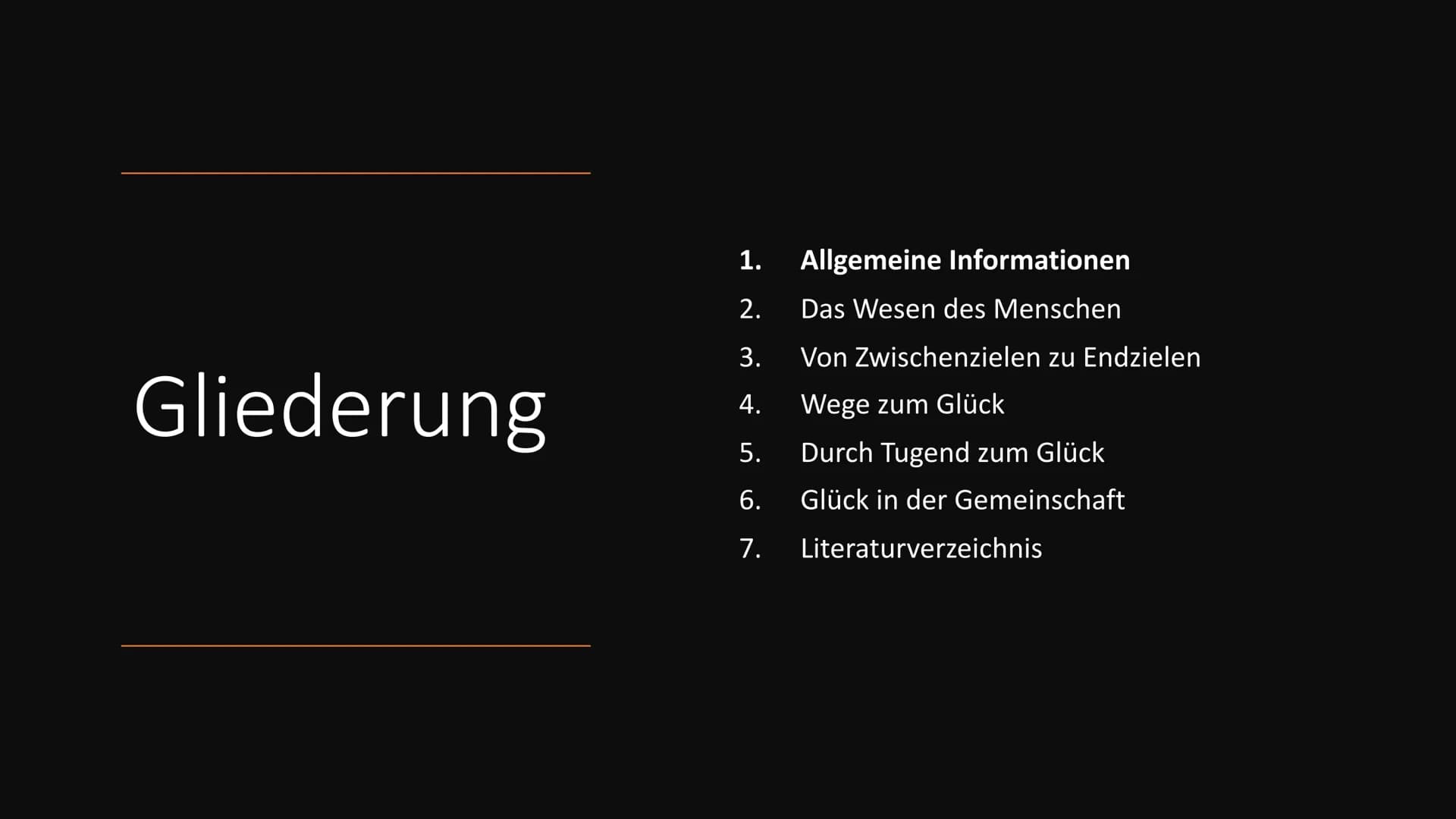 Ethik Aristoteles
[1] Gliederung
1.
Allgemeine Informationen
2.
Das Wesen des Menschen
3. Von Zwischenzielen zu Endzielen
4. Wege zum Glück
