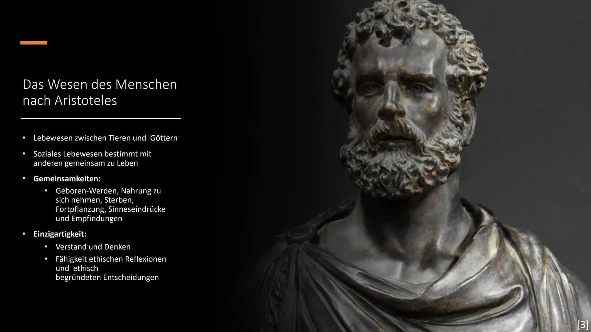 Ethik Aristoteles
[1] Gliederung
1.
Allgemeine Informationen
2.
Das Wesen des Menschen
3. Von Zwischenzielen zu Endzielen
4. Wege zum Glück
