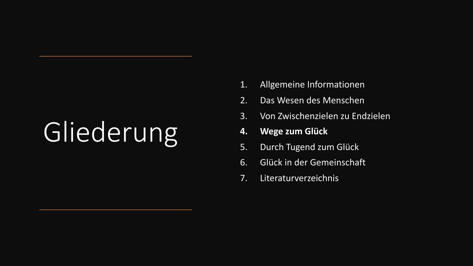 Ethik Aristoteles
[1] Gliederung
1.
Allgemeine Informationen
2.
Das Wesen des Menschen
3. Von Zwischenzielen zu Endzielen
4. Wege zum Glück
