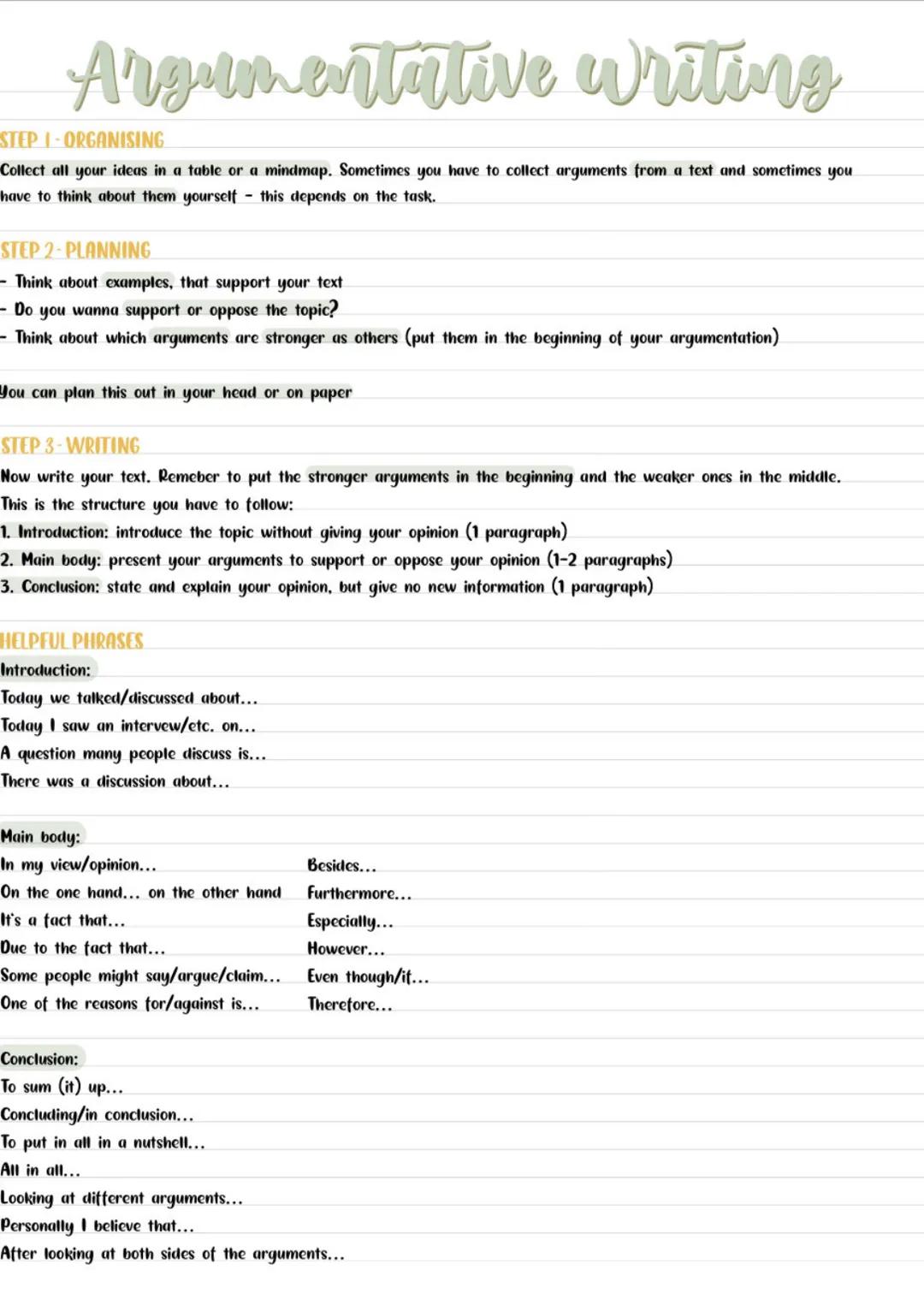 Argumentative Writing 