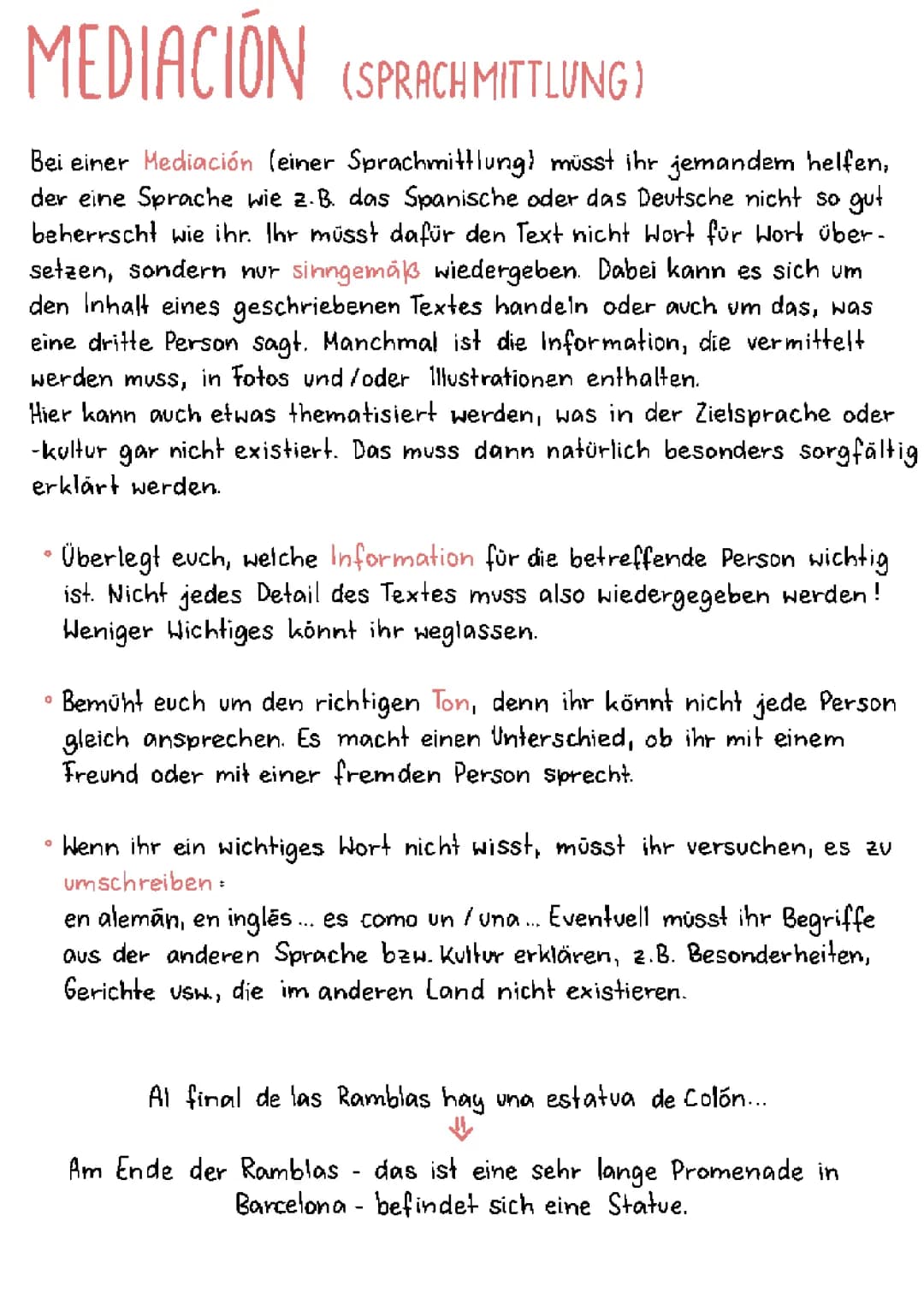 Mediation auf Spanisch: Beispiele und Übungen