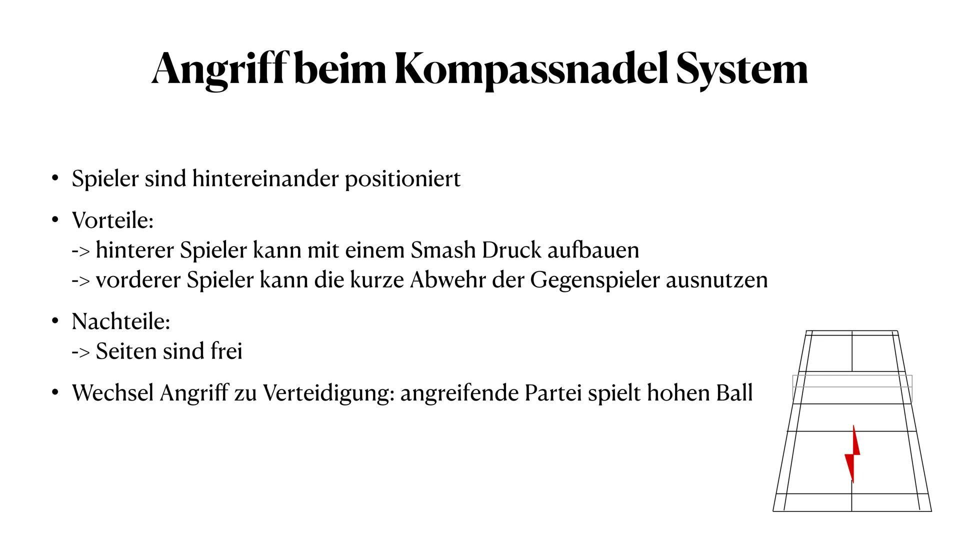 Badminton
Regeln im Doppel
537 ●
●
Inhaltsverzeichnis
Rally-Point Zählweise
Aufbau des Feldes
Aufschlagregeln beim Doppel
Kompassnadel Syste