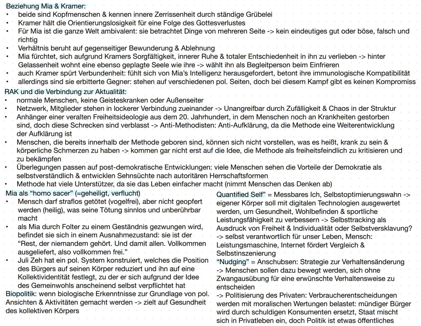 Basissatz:
Mia Holl (Biologin, 34 Jahre alt):
gesund, sozial unauffällig, systemkonform -> Idealbiografie
atheistisch, zurückhaltend, handel