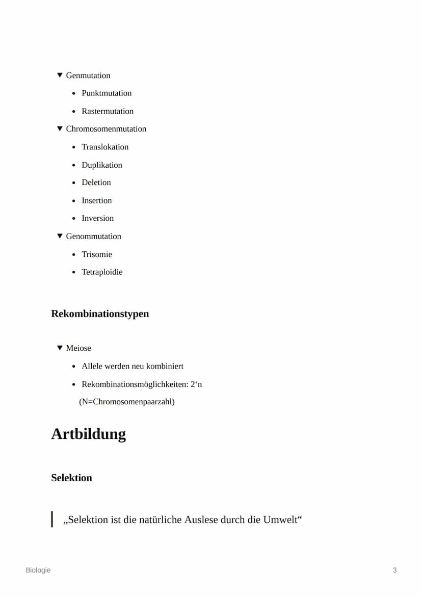 K
Biologie
Evolution und Genetik
Evolution
▾ Mutation und Rekombination
▼ Genveränderung
Artbildung
Biologie
▼ Selektion
Adaption
▼ Isolatio