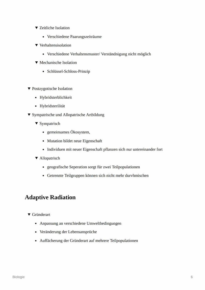K
Biologie
Evolution und Genetik
Evolution
▾ Mutation und Rekombination
▼ Genveränderung
Artbildung
Biologie
▼ Selektion
Adaption
▼ Isolatio