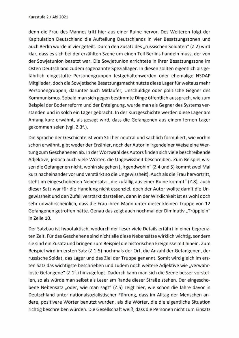 Kursstufe 2/Abi 2021
Kurzgeschichten Interpretation
Max Frisch - Szene in Berlin, Sommer 1945
Die Kurzgeschichte ,,Szene in Berlin, 1945" wu