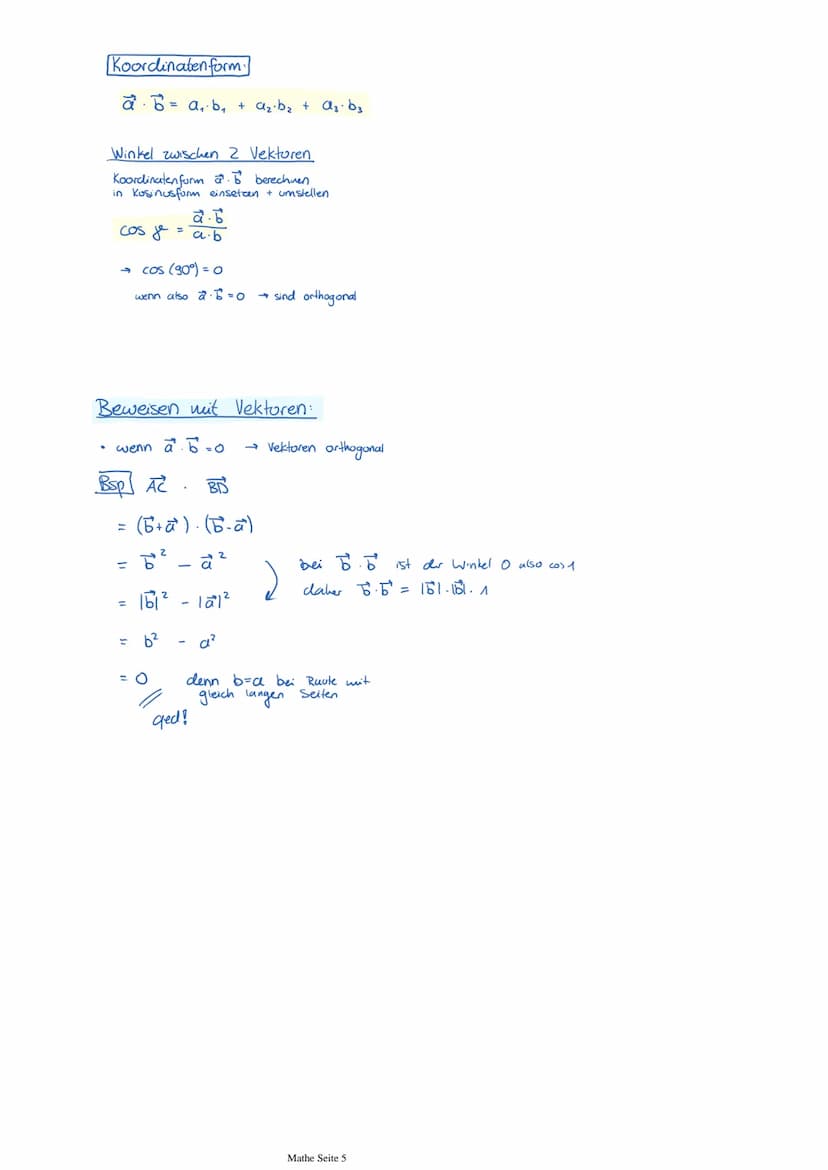 VEKTOREN
3D-Koordinatensystem
Abstand von 2 Punkten
A(xal Yalza)
в (хочь 176)
TABI √(xa-x₂)² + (4₁-46)² + (Za-Z₂)
egal wie rum
Vektoren
Spal