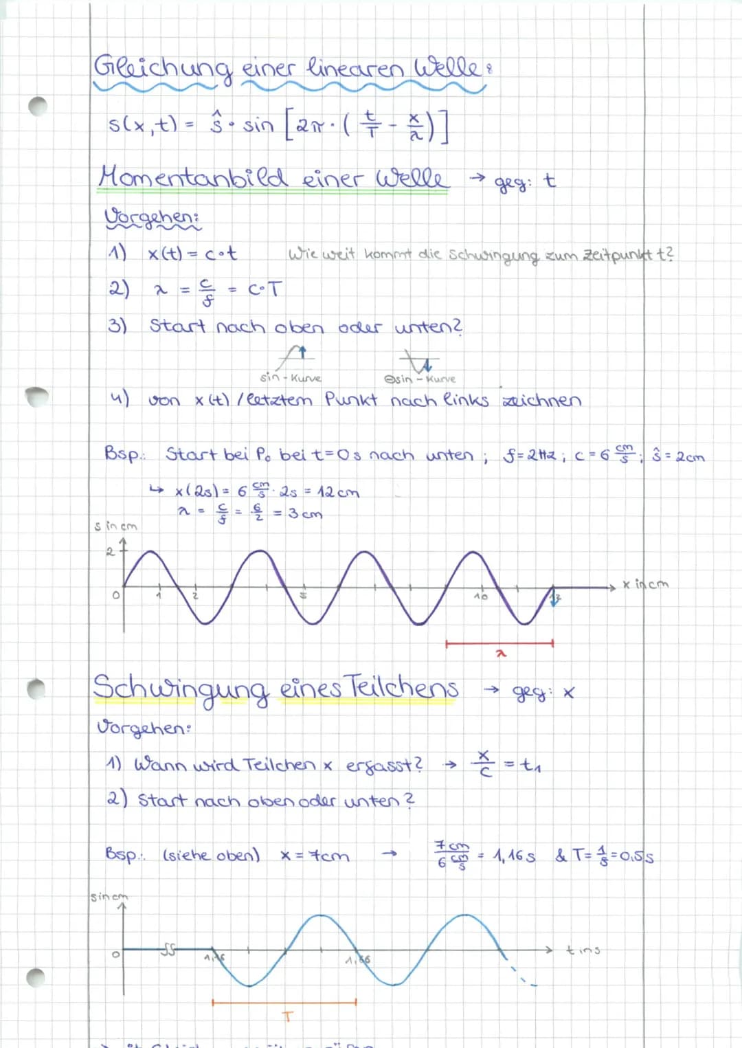 Mechanische Schwingungen:
→ Voraussetzungen: Rückstellkraft & Trägheit
harmonische Schwingung:
lineare Schwingung, die mit der Projektion ei
