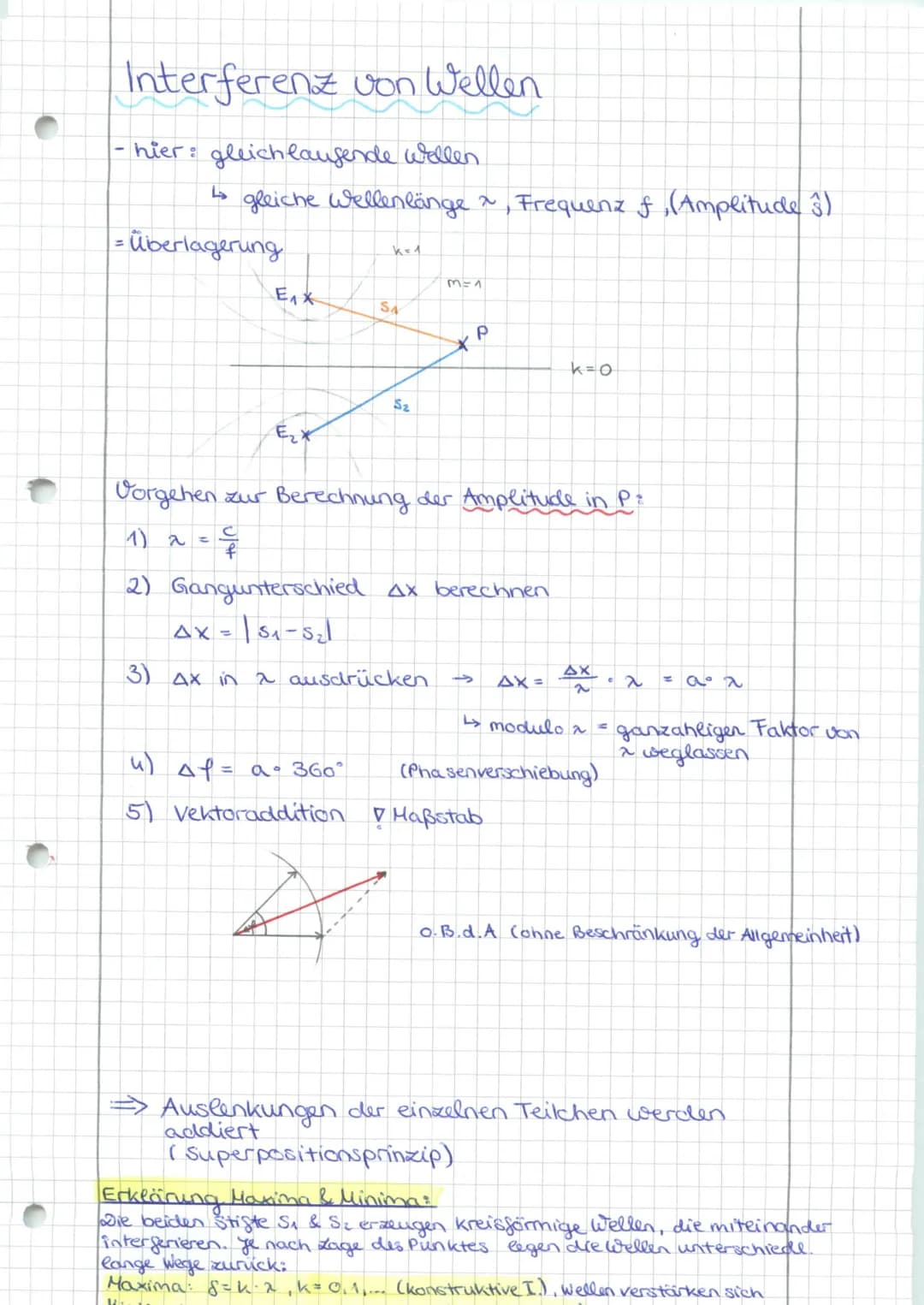 Mechanische Schwingungen:
→ Voraussetzungen: Rückstellkraft & Trägheit
harmonische Schwingung:
lineare Schwingung, die mit der Projektion ei