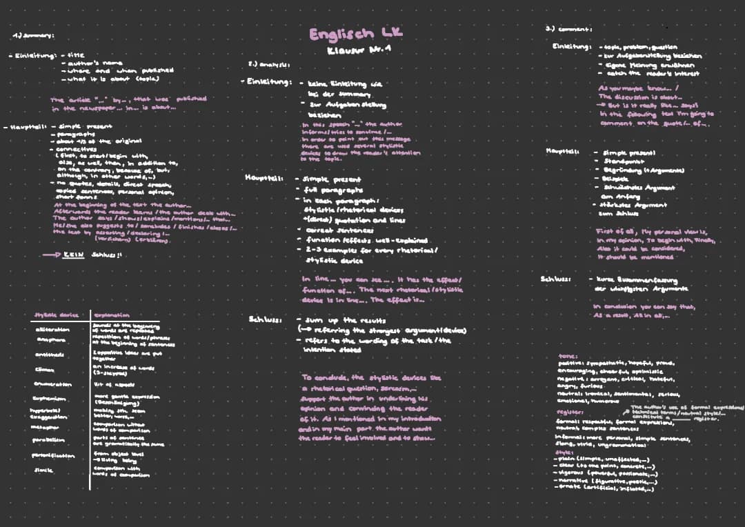 summary, analysis, comment