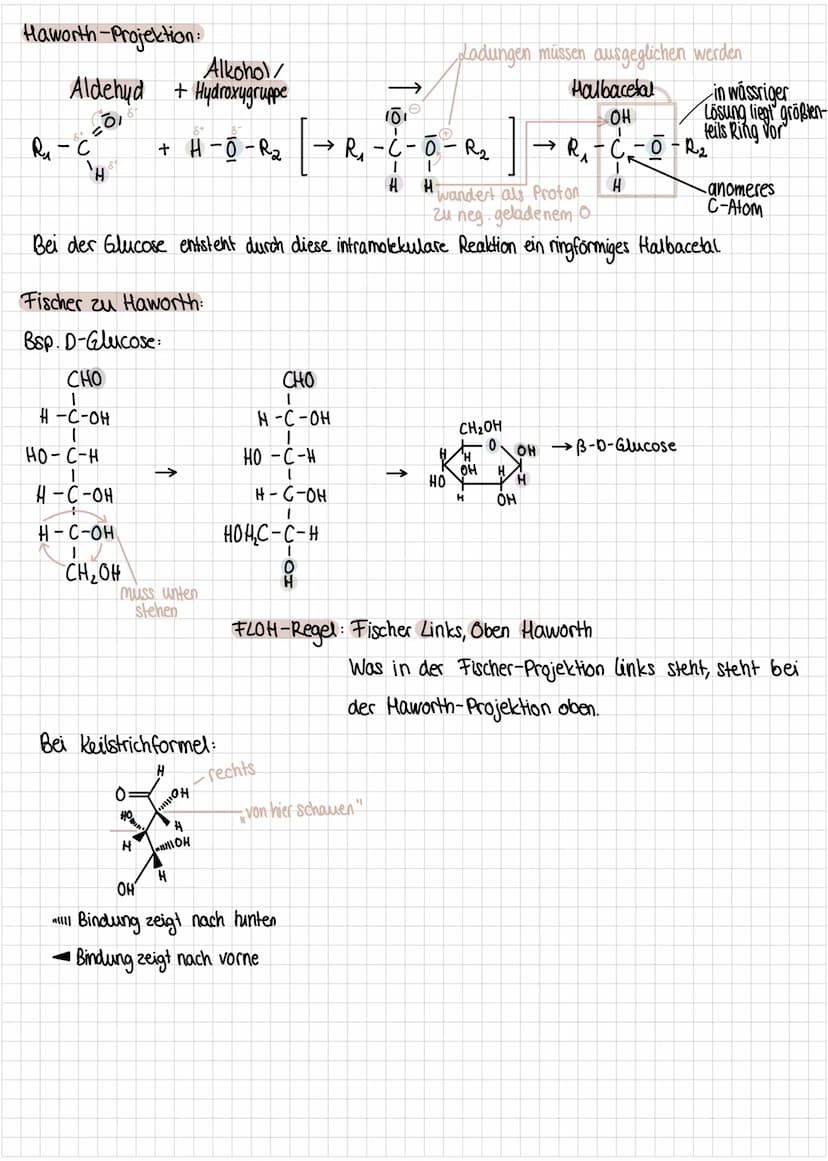 Allgemein
• wichtige Energielieferanten, Gerüstsubstanzen
Monosaccharide, Disaccharide, Polysaccharide
O
Fischer-Projektion: (Darstellung ch