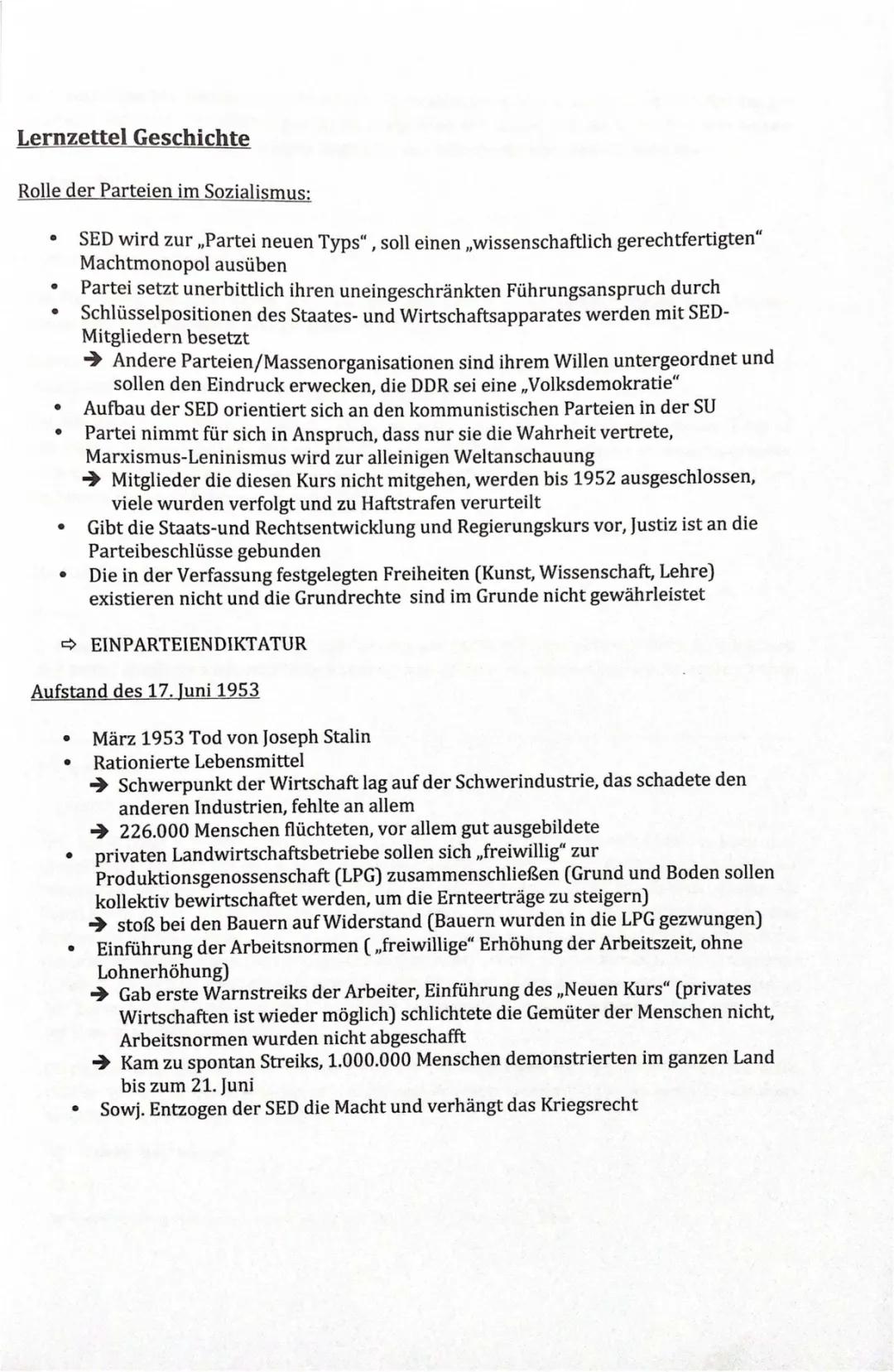 SED DDR einfach erklärt: 17. Juni 1953 und DDR-Verfassung