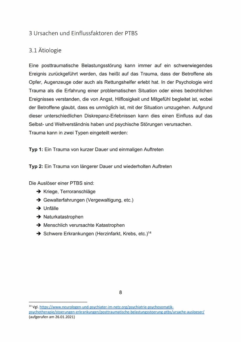 DIE POSTTRAUMATISCHE
BELASTUNGSSTÖRUNG
(PTBS)
Verfasst von:
Klasse:
Schule:
Schuljahr:
Kurslehrerin:
Kurs:
Abgabetermin:
1.bl Inhaltsverzeic