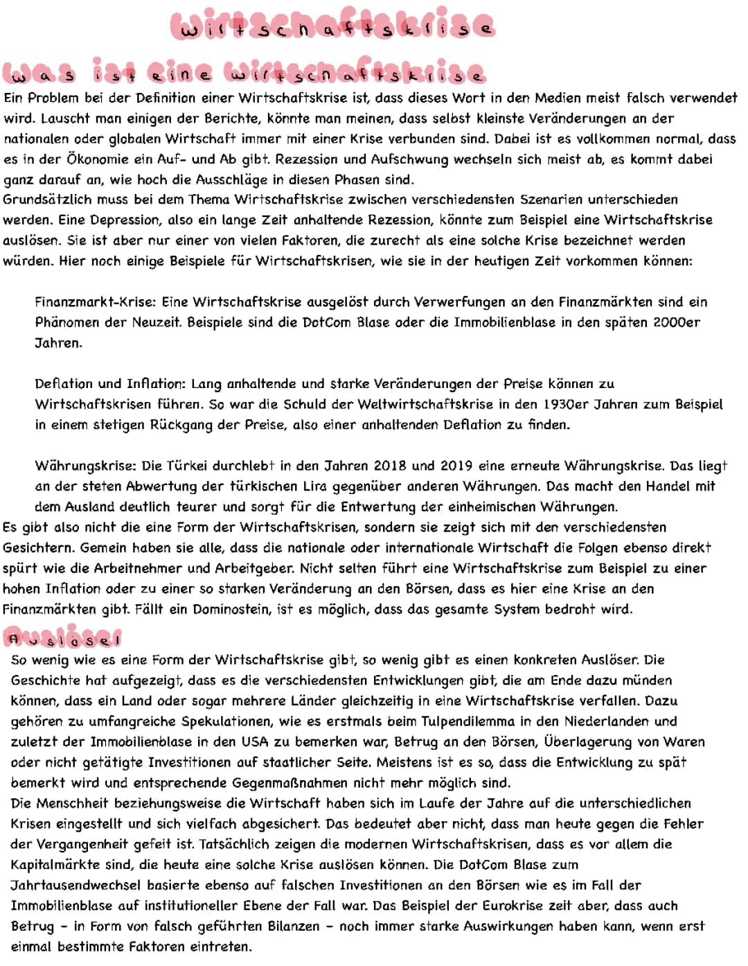 Weltwirtschaftskrise 1929 einfach erklärt und Wirtschaftskrise 2024