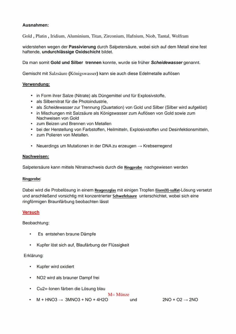 Salpetersäure ist die bekannteste und stabilste Sauerstoffsäure des Stickstoffs.
Name: von Chilesalpeter (NaNO3), aus dem sie bis zum 1. Wel