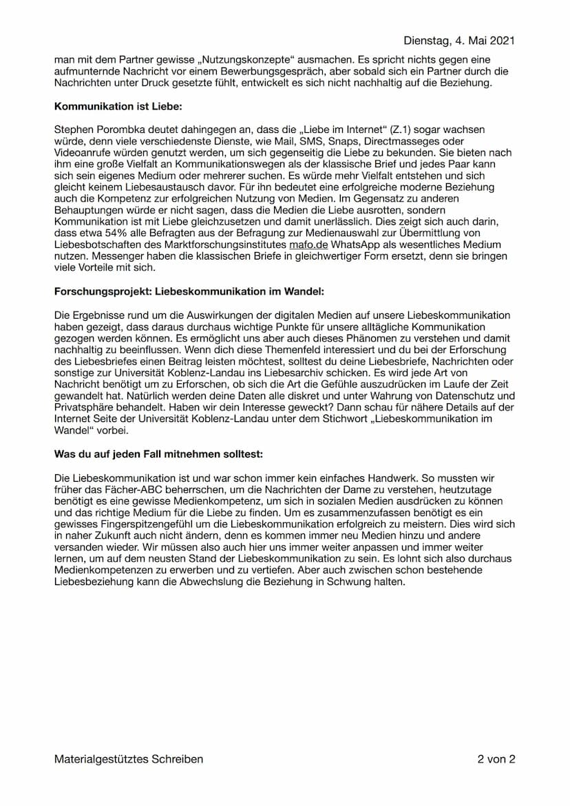 14
2 Materialgestütztes Verfassen eines
informierenden erklärenden Textes (Aufgabenart IV)
Aufgabenbeispiel
1
Im Rahmen der Projekttage des 