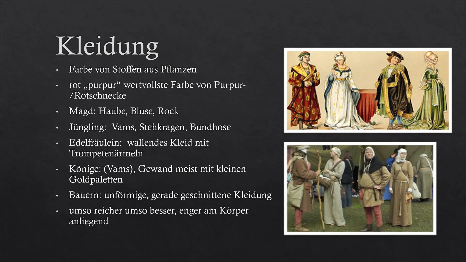 Die Stadt im Mittelalter
The ●
●
●
●
●
●
●
Gliederung
Allgemeines
Gesellschaft
Stadtaufbau
●
●
Religion
Ernährung
Hygiene
Krankheiten
Kleidu