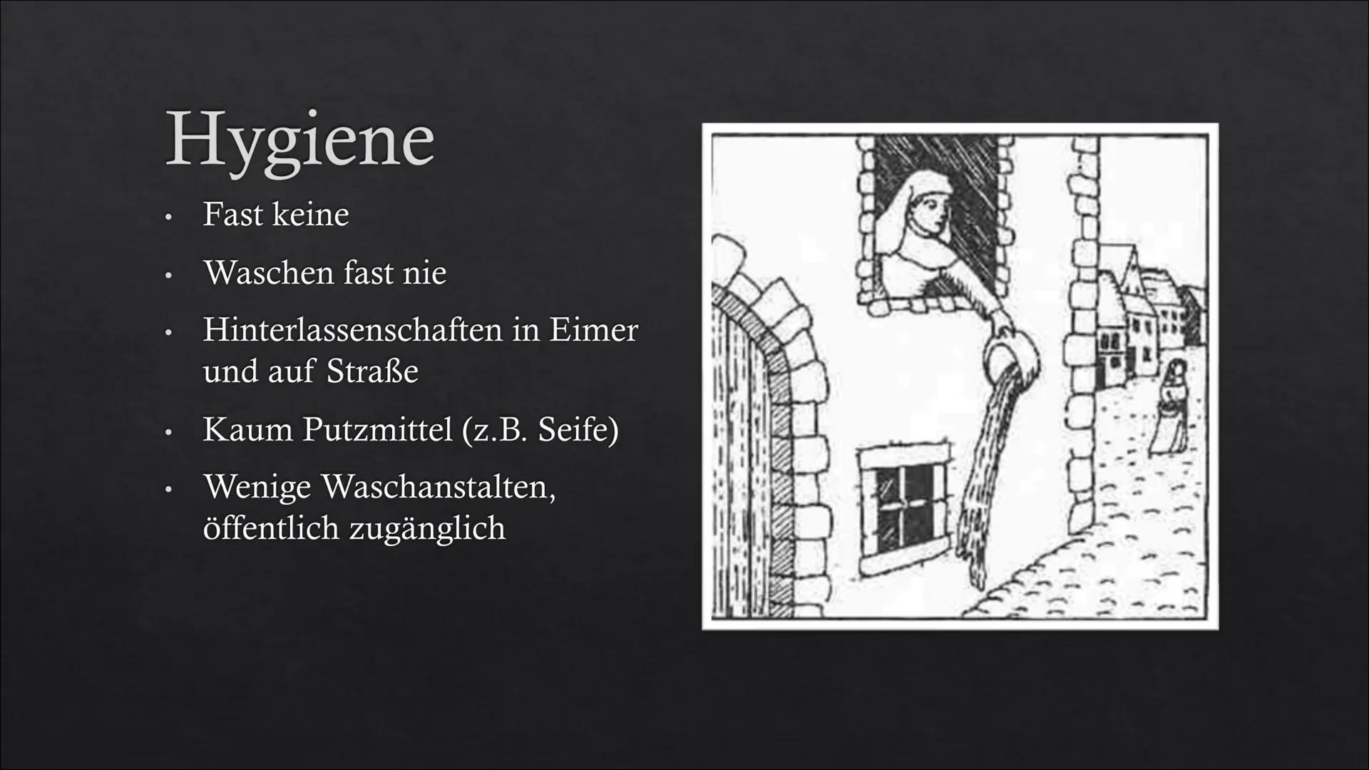 Die Stadt im Mittelalter
The ●
●
●
●
●
●
●
Gliederung
Allgemeines
Gesellschaft
Stadtaufbau
●
●
Religion
Ernährung
Hygiene
Krankheiten
Kleidu