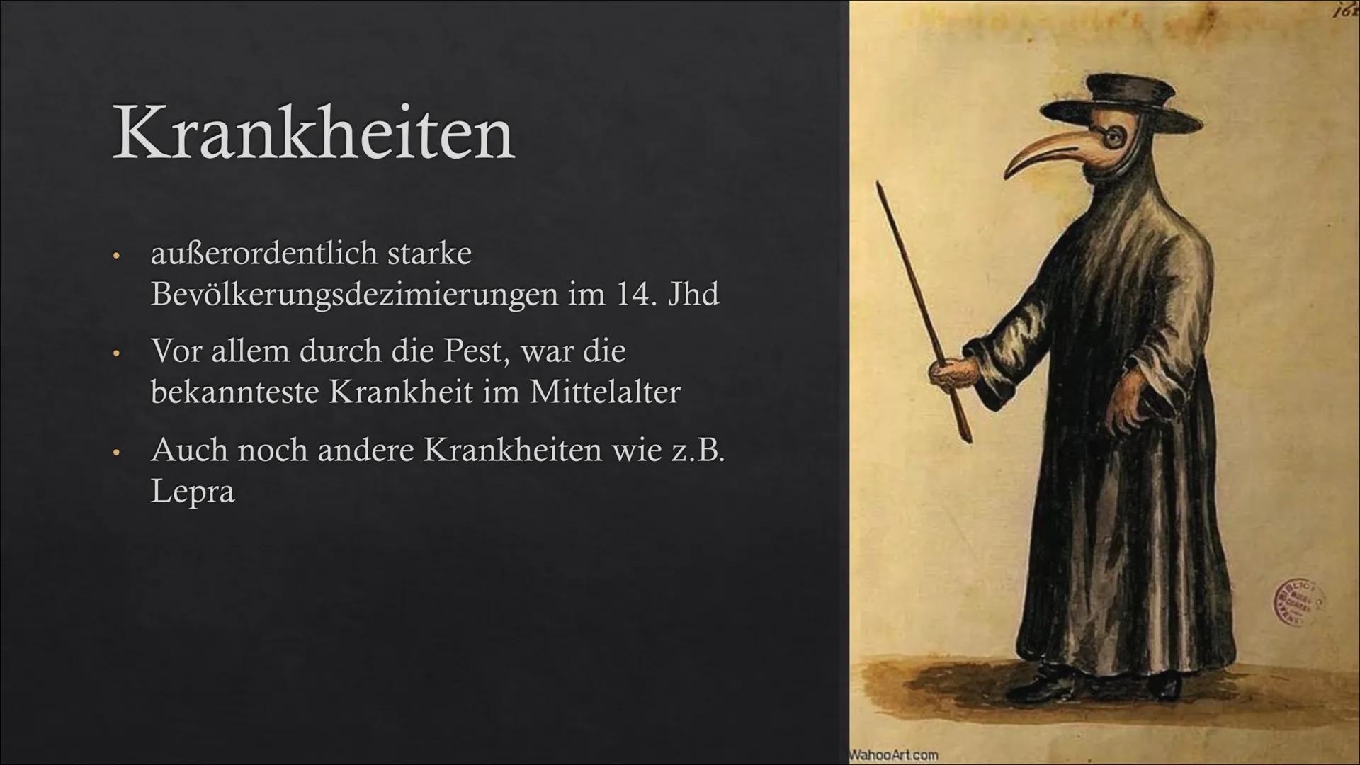 Die Stadt im Mittelalter
The ●
●
●
●
●
●
●
Gliederung
Allgemeines
Gesellschaft
Stadtaufbau
●
●
Religion
Ernährung
Hygiene
Krankheiten
Kleidu