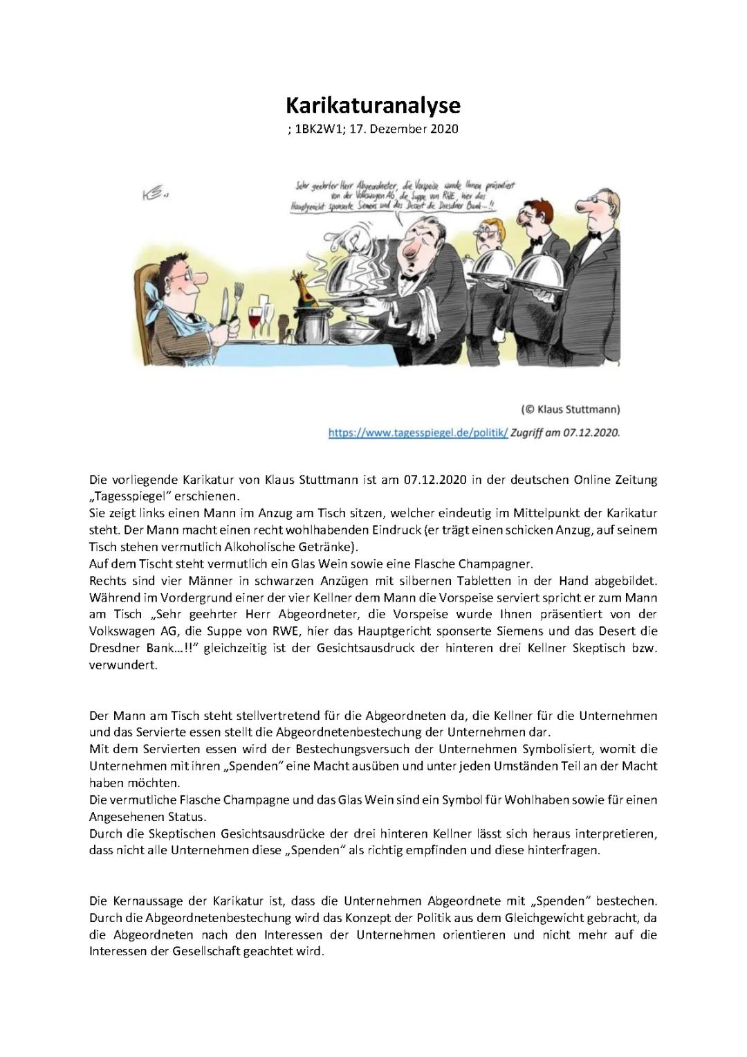 Komplette Karikaturanalyse 