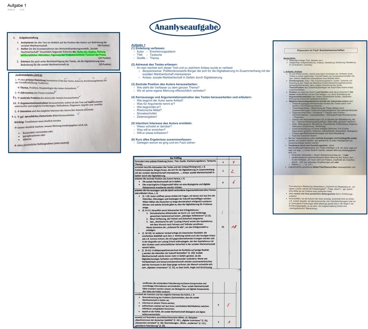 Aufgabe 3
16:17
28.04.21
1. Aufgabenstellung
1. Analysieren Sie den Text im Hinblick auf die Position des Autors zur Bedrohung der
sozialen 