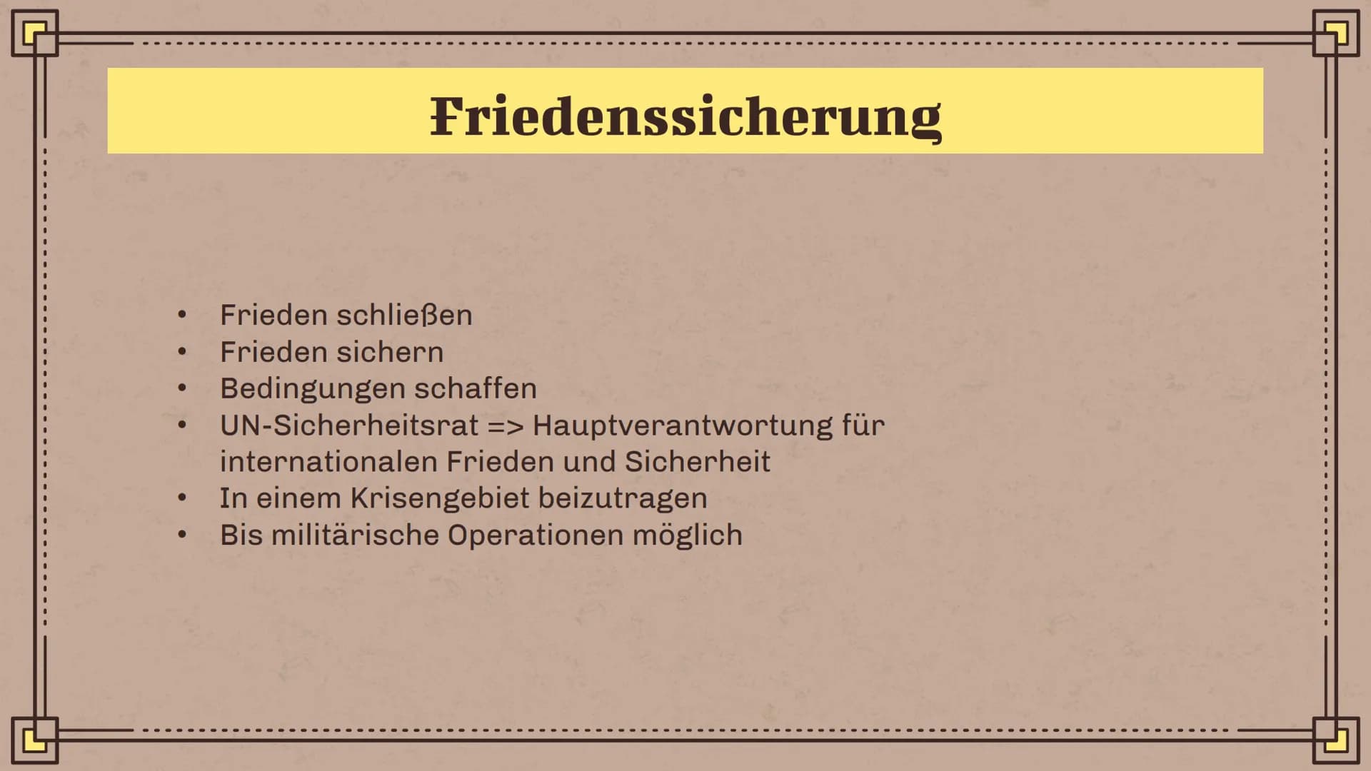 Q
Die Vereinten Nationen
und
die Europäische Union
Eine Präsentation von Marwin Michelson und Oliver Beeken Vereinte Nationen
Geschichte
●
●
