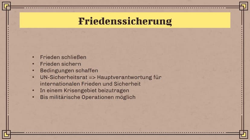Q
Die Vereinten Nationen
und
die Europäische Union
Eine Präsentation von Marwin Michelson und Oliver Beeken Vereinte Nationen
Geschichte
●
●