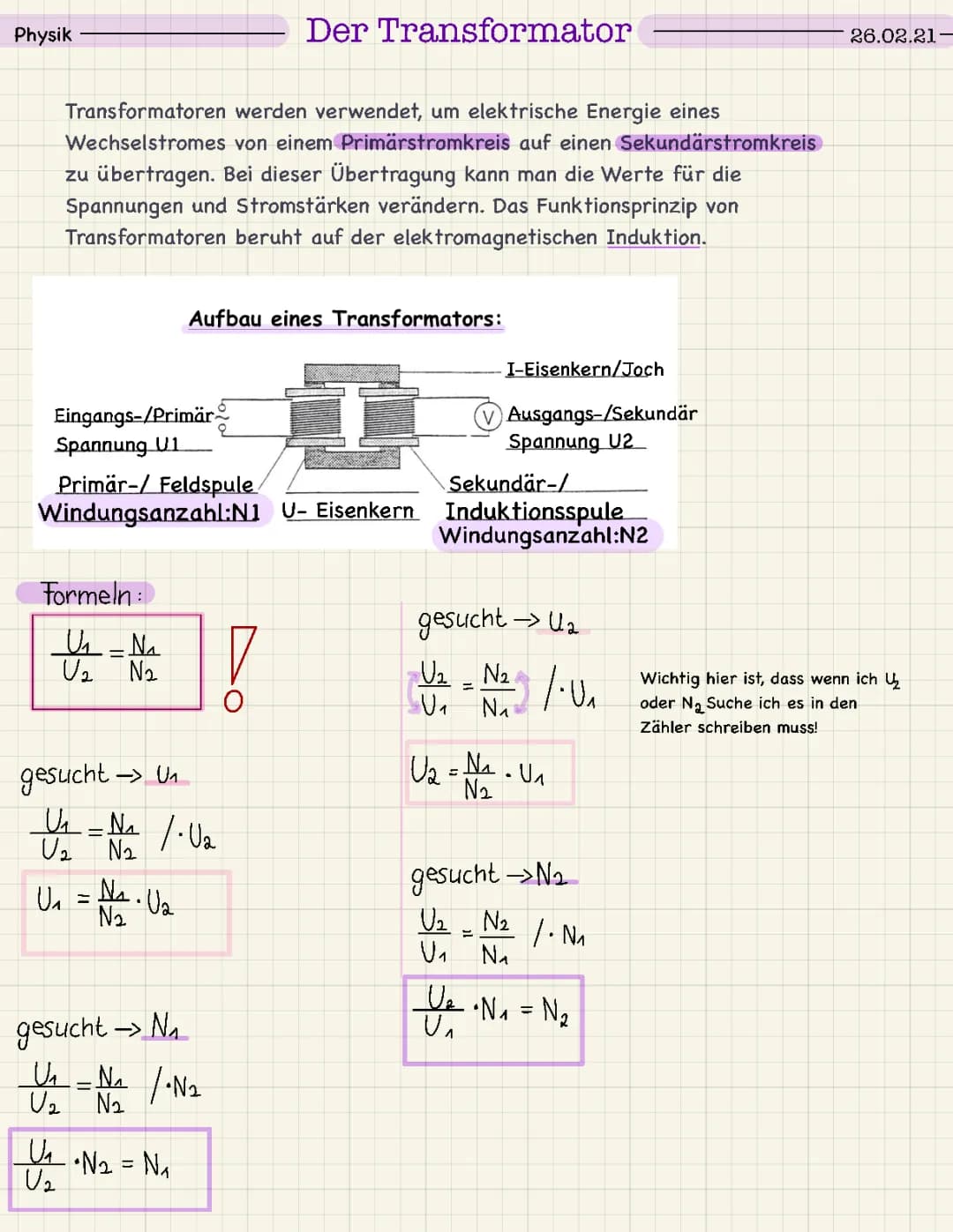 Transformator Aufbau & Funktion einfach erklärt - Skizze, Schaltplan und Anwendung