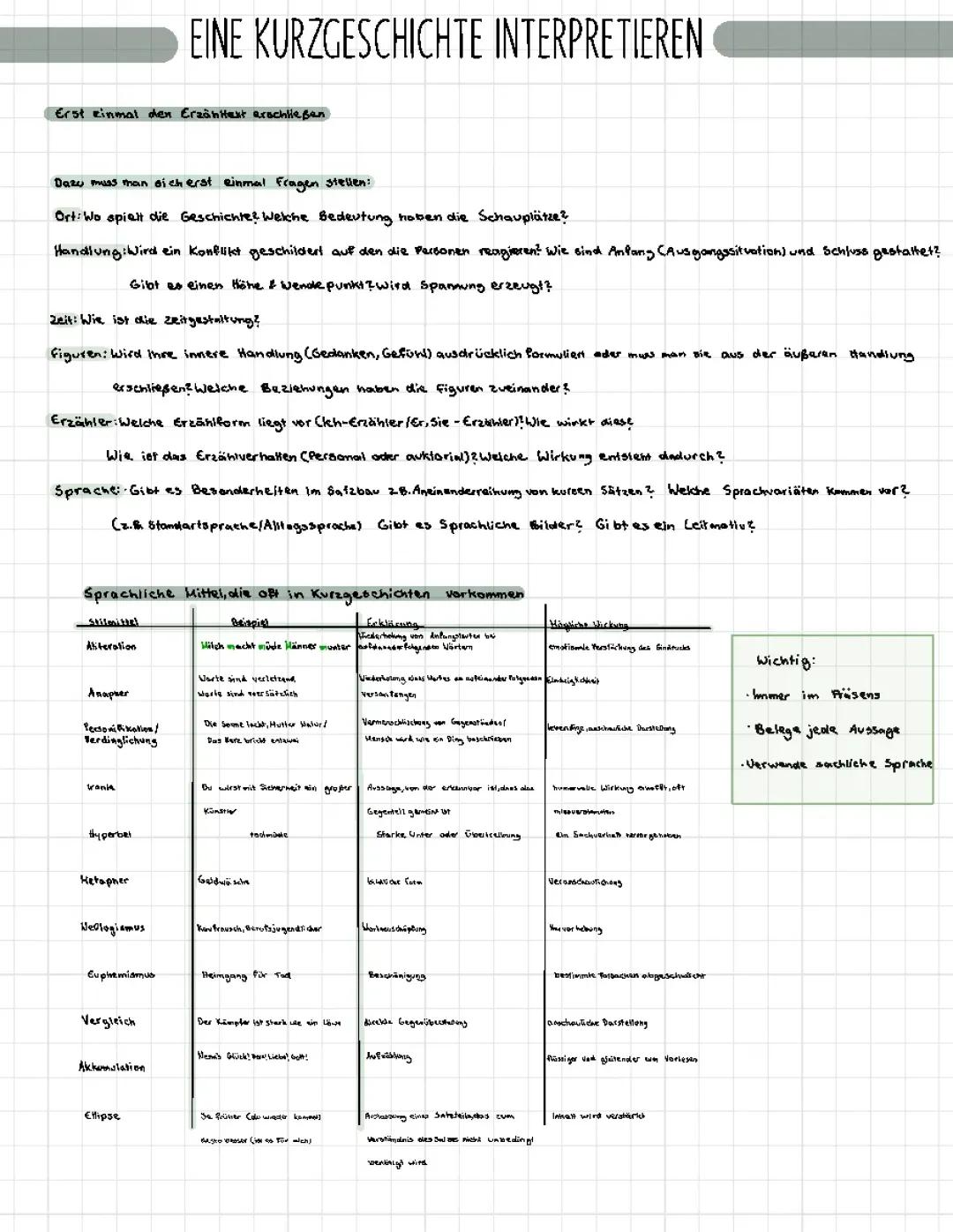 Eine Kurzgeschichte interpretieren 