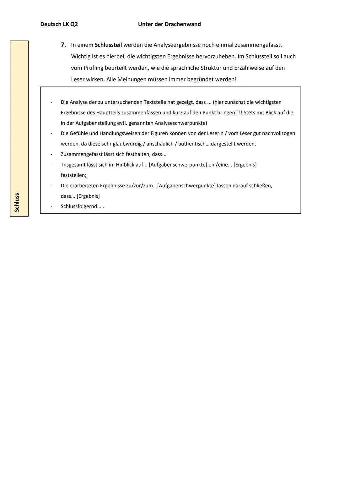 Einleitung
Hauptteil
Deutsch LK Q2
Aufbau der Analyse von epischen Texten sowie Formulierungshilfen
1. Einleitungssatz: Titel, Autor, Textar