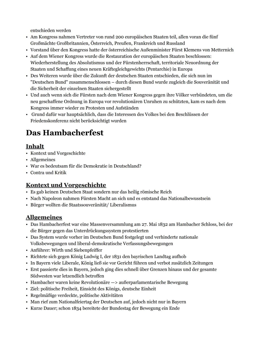 Themen
Der Wiener Kongress
. Das Hambacherfest
.
Die Karlsbader Beschlüsse
. Der Vormärz
●
Der Wiener Kongress
Inhalt
●
.
,,Der Wiener Kongr