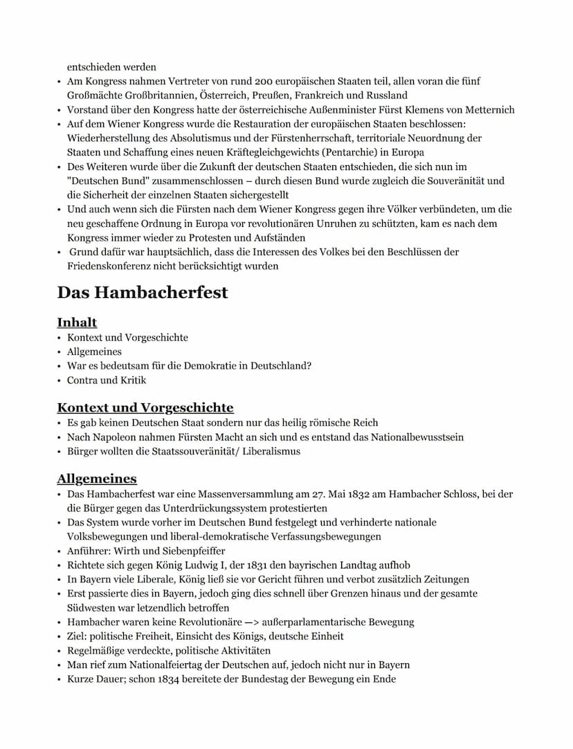 Themen
Der Wiener Kongress
. Das Hambacherfest
.
Die Karlsbader Beschlüsse
. Der Vormärz
●
Der Wiener Kongress
Inhalt
●
.
,,Der Wiener Kongr