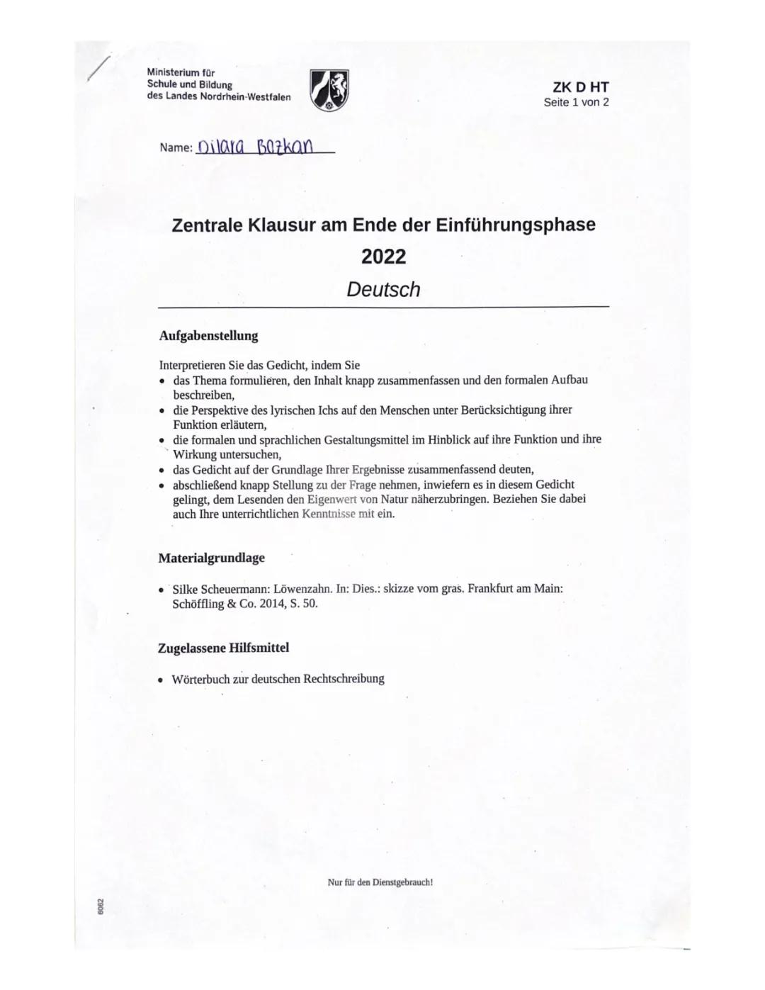 Löwenzahn Gedichtanalyse - Silke Scheuermann: Worüber ist das Gedicht "Löwenzahn"?