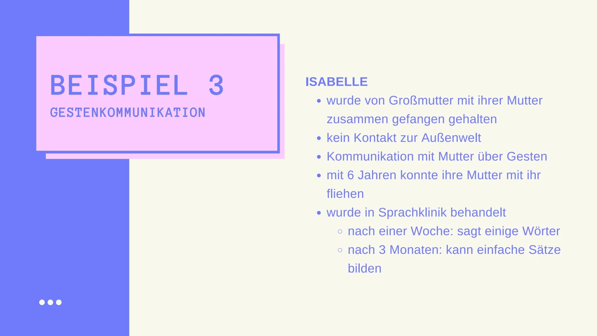 WOLFSKINDER
& IHR
SPRACHERWERB DEFINITION WOLFSKINDER
SPRACHERWERB BEI
KINDERN
SPRACHERWERB BEI
WOLFSKINDERN
BEISPIELE-WOLFSKINDER
GLIEDERUN