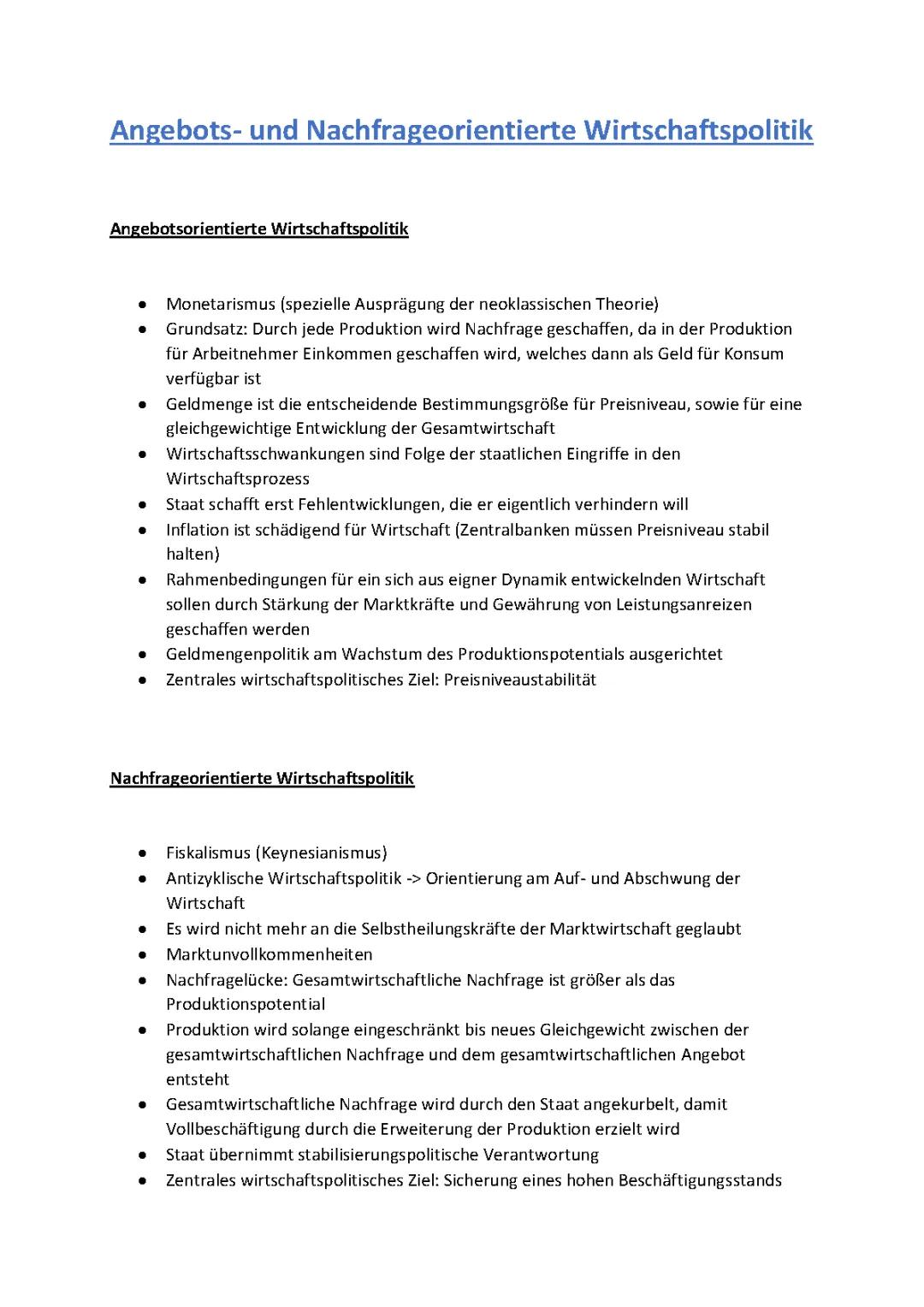 Angebot und Nachfrage 